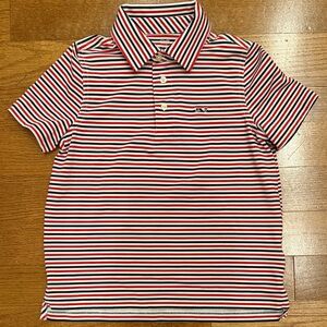 Vineyard Vines Red White Navy Striped Boys Polo size 7